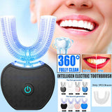 360° Automatic U-Type Electric Toothbrush with Blue Light & USB Charging
